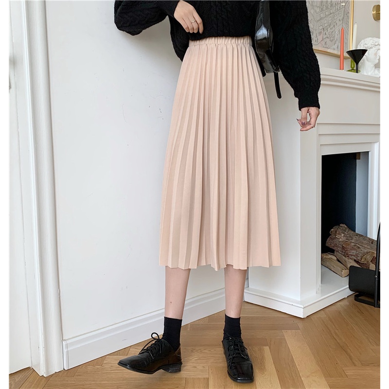 Chân váy maxi SUXI lưng cao phong cách Hàn Quốc thời trang dành cho nữ