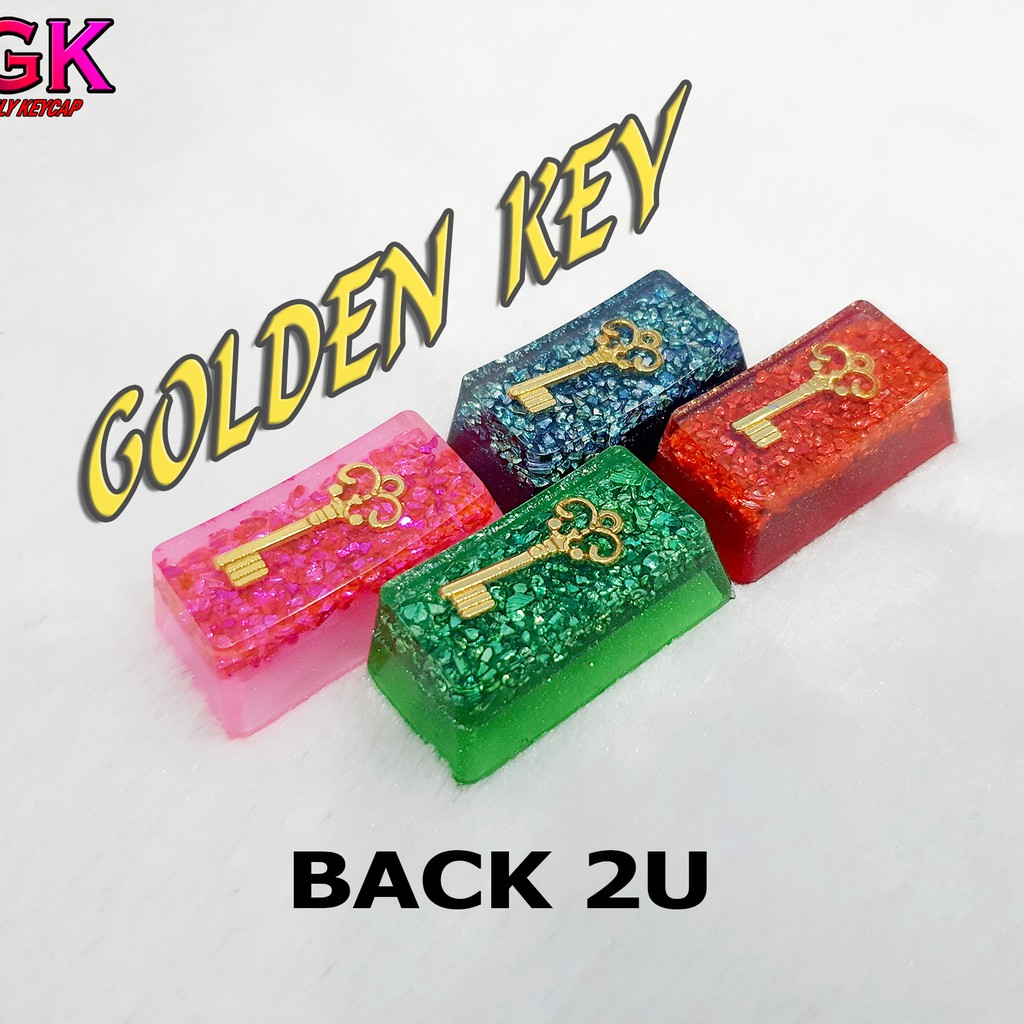 Keycap Lẻ nút Back hình Chìa khóa vàng Golden Key OEM profile ( keycap resin độc lạ )( Keycap Artisan )..