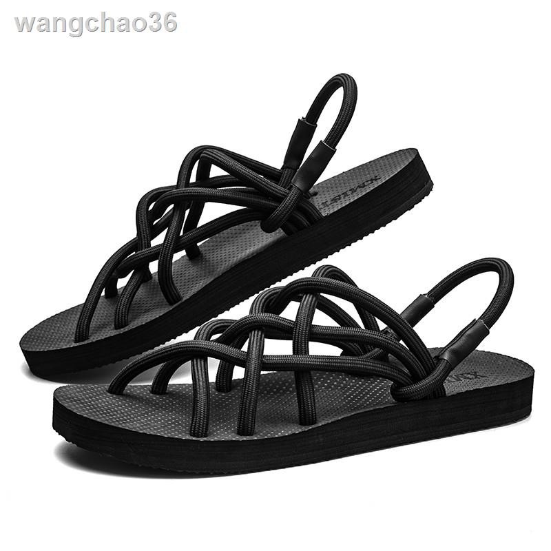 Giày Sandal Đế Bằng Đan Dây Phong Cách Retro Cho Cặp Đôi