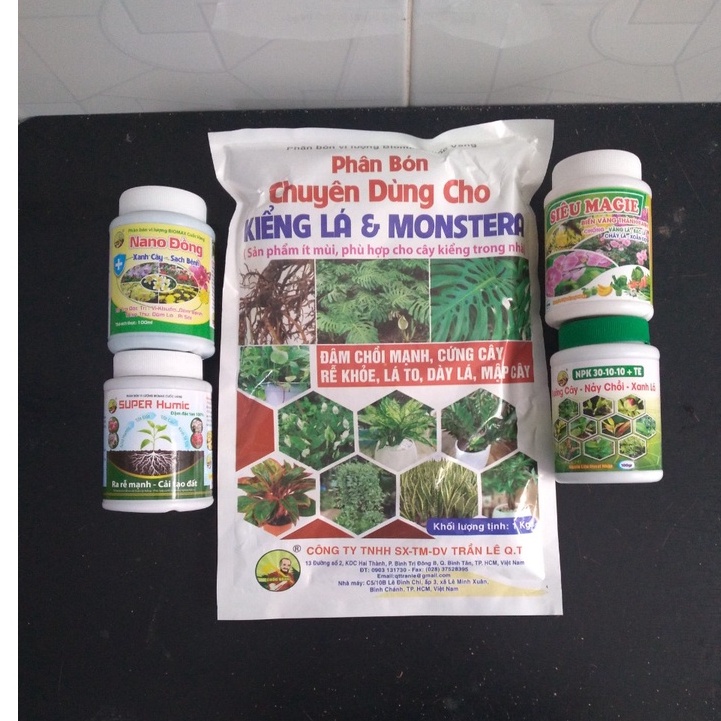 Bộ 5 sản phẩm khử khuẩn cho cây và đất dành cho cây kiểng trong nhà (monter,nano,humic,30-10, mg)