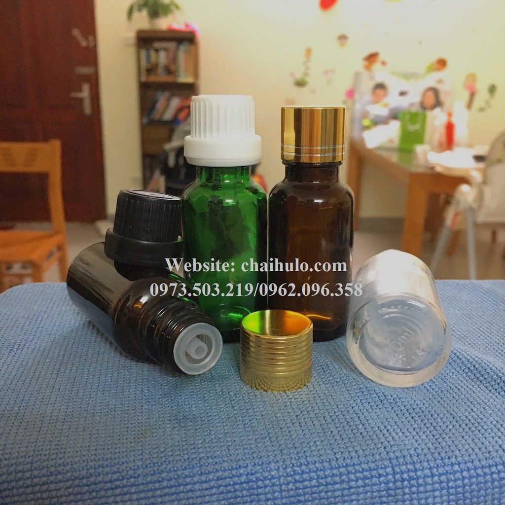 {Sỉ từ 50SP} Vỏ chai lọ đựng tinh dầu thủy tinh 10ml nhỏ giọt nắp vặn
