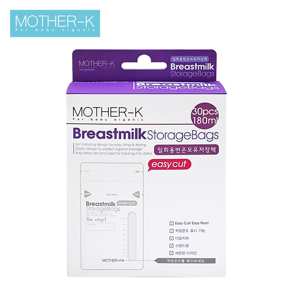 Túi trữ sữa cảm biến nhiệt miệng cắt Mother-K Hàn Quốc