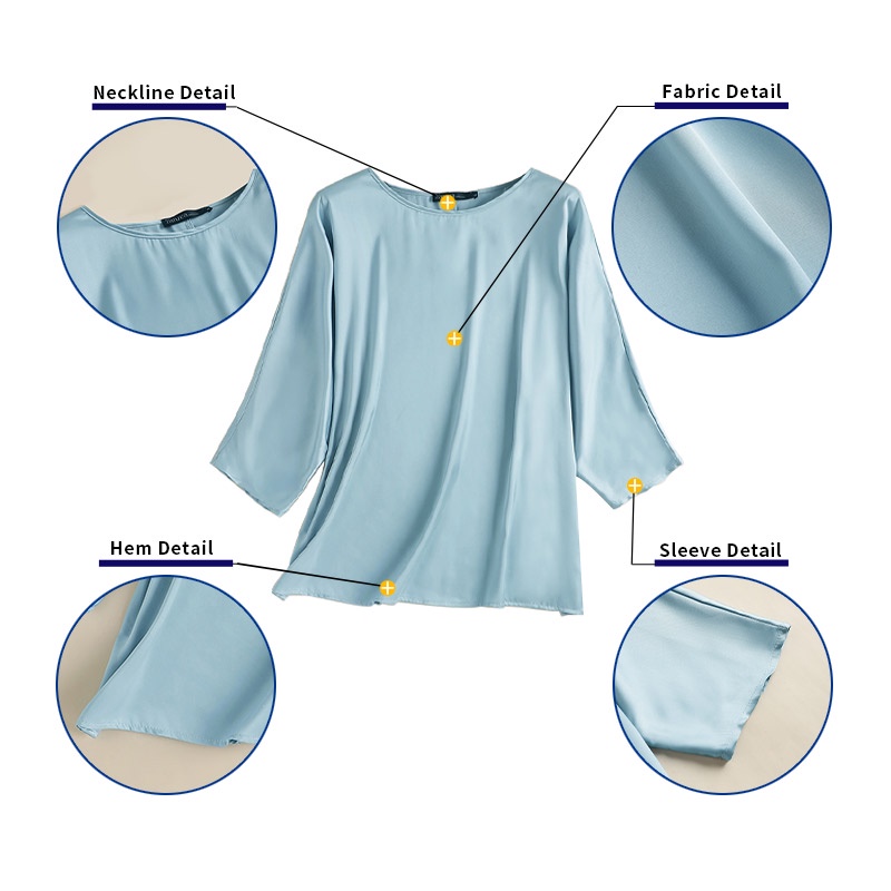 Zanzea Áo Satin Dài Tay Cổ Tròn Phong Cách Hàn Quốc Thanh Lịch Dành Cho Nữ