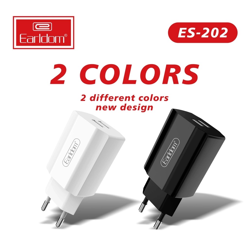 Củ sạc điện thoại 2 cổng USB Earldom ES-202 sạc nhanh