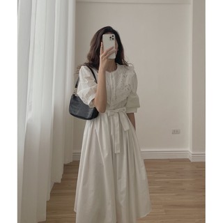 váy cổ ren kèm đai QCCC 2619