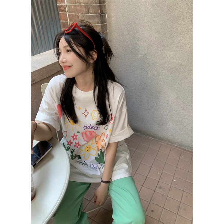 Áo Thun Tay Ngắn Dáng Rộng Hợp Thời Trang Cho Nữ