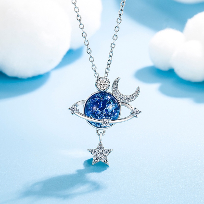 Vòng cổ Mặt Hình Ngôi Sao / Mặt Trăng Đính Đá Zircon / Mặt Trăng Nhỏ Phù Hợp Cho Lễ