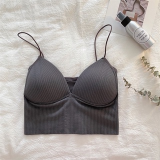 [Ảnh thật] Áo bra gân có mút xẻ V summer