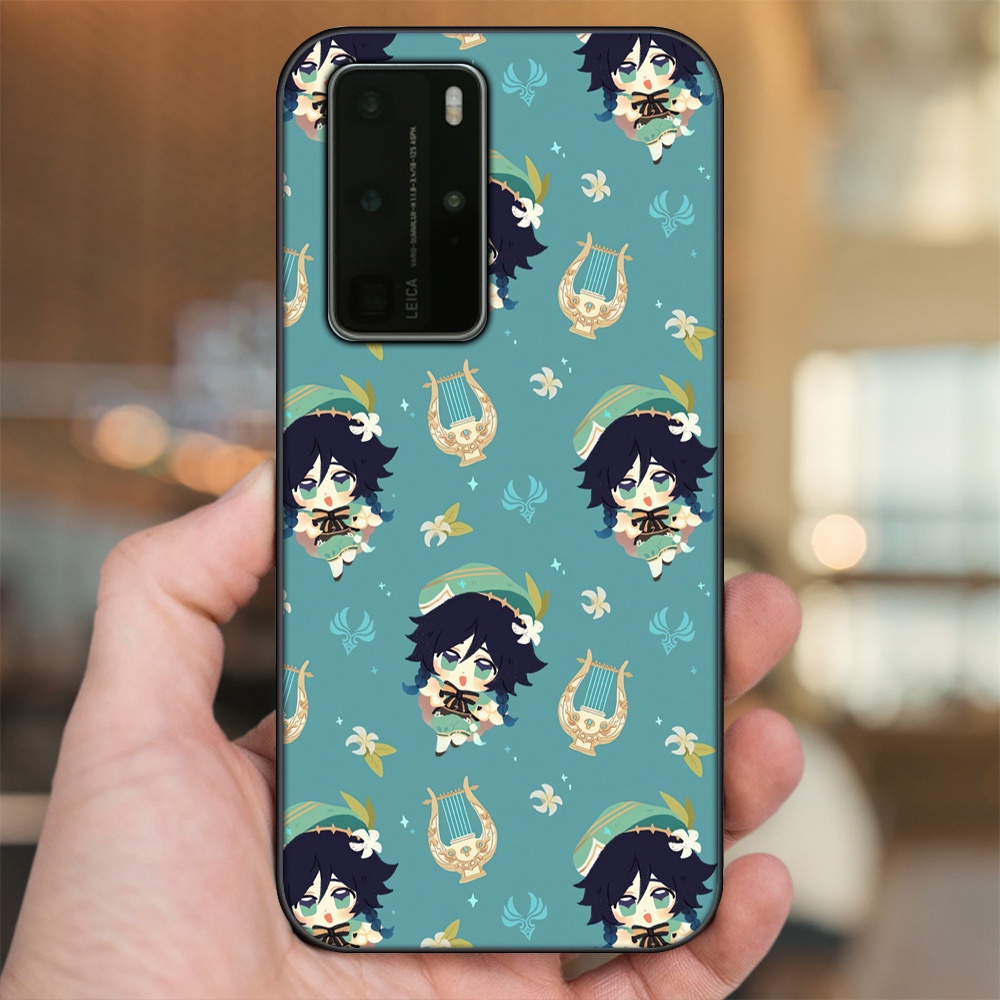 Ốp lưng Huawei P40 Pro viền đen in hình Venti Genshin Impact