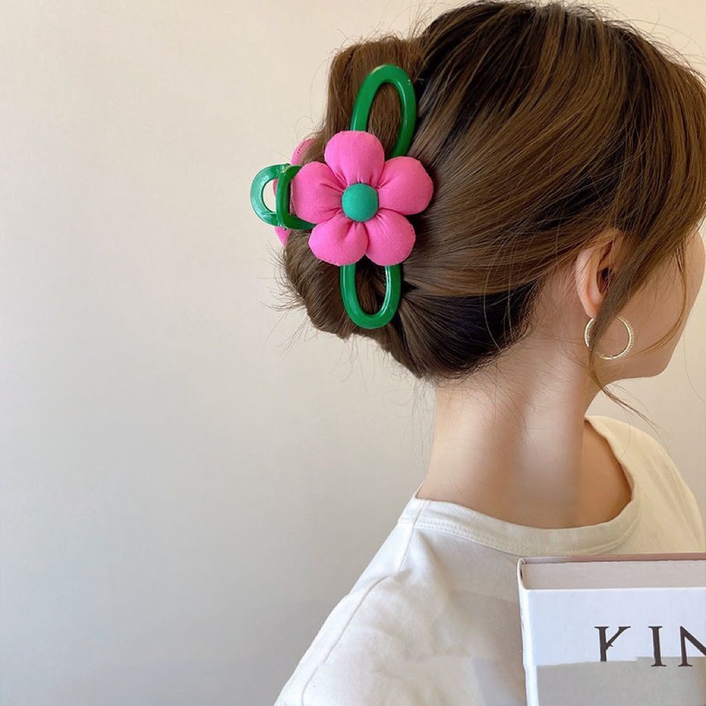 Kẹp Tóc Một Bên Hình Hoa Lớn Thanh Lịch Cao Cấp Cho Nữ