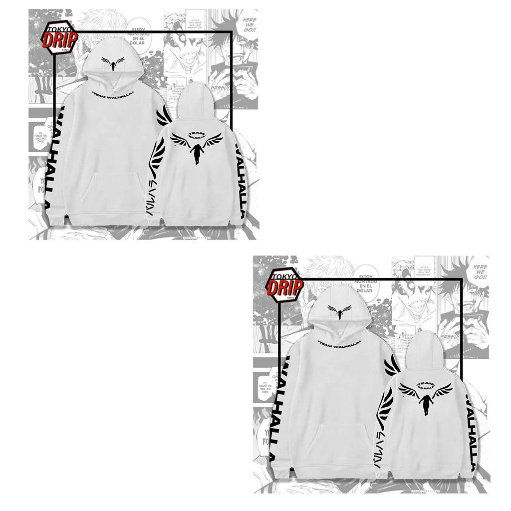 BST hoodie trắng in hình tokyo revengers Team vahala form áo rộng mặc thoải mái