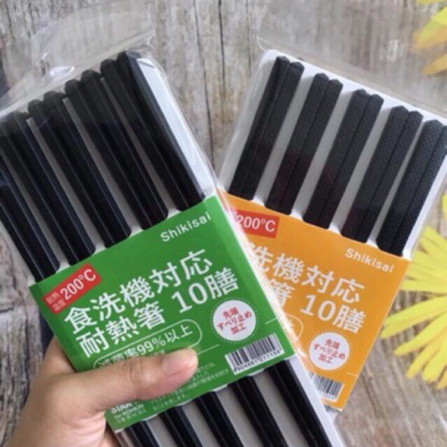 Bộ 10 đôi đũa nhựa chịu nhiệt hàng Nhật, Đũa kháng khuẩn Shikisai | WebRaoVat - webraovat.net.vn