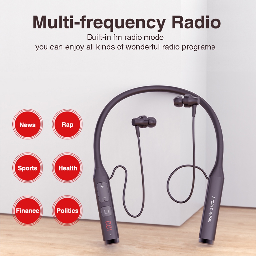 Tai nghe bluetooth 60 giờ có mic và đèn LED chất lượng cao tiện dụng khi tập thể thao