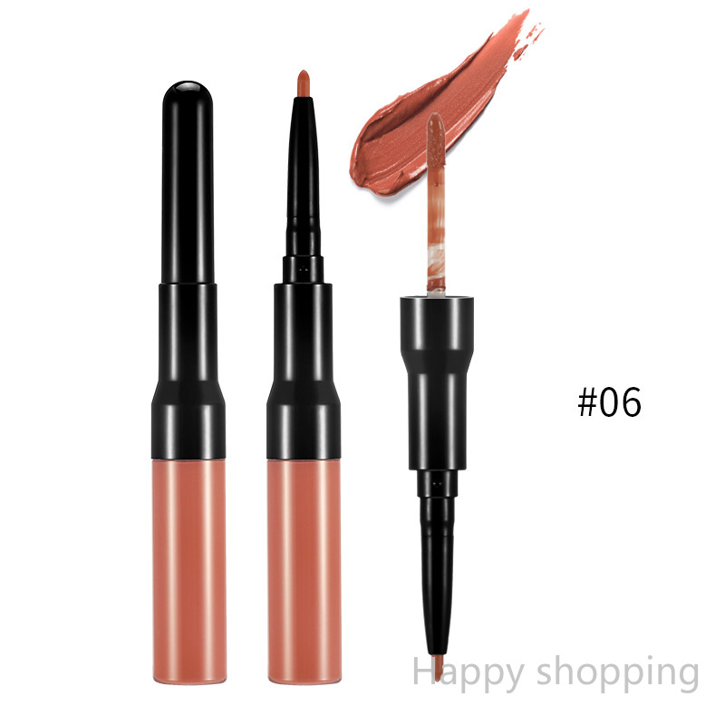 (Hàng Mới Về) Son Môi Kiêm Bút Kẻ Viền Môi 2 Trong 1 Lâu Trôi Màu Sắc Thời Trang | BigBuy360 - bigbuy360.vn