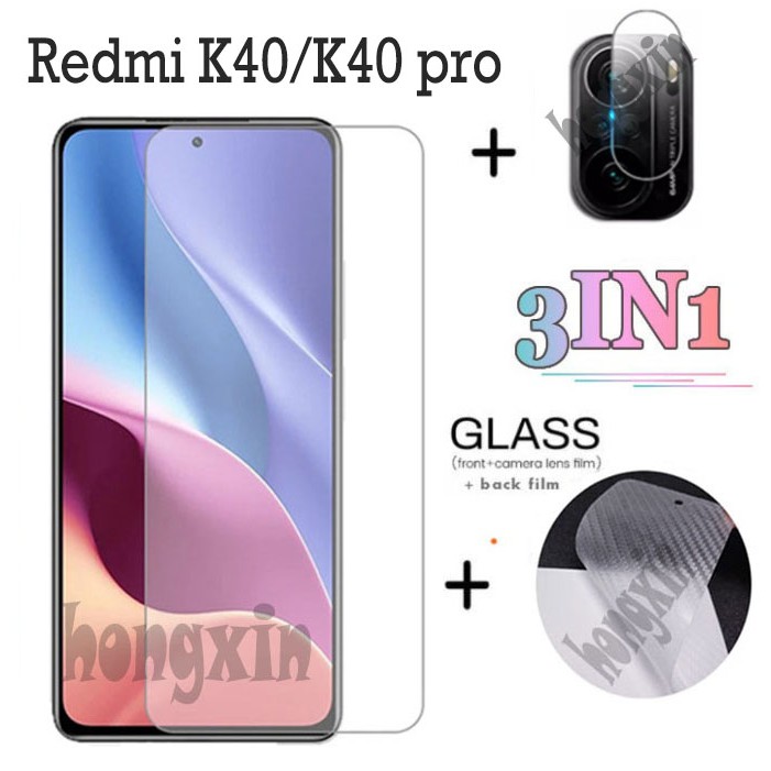 Kính Cường Lực 3 Trong 1 Cho Xiaomi Redmi K40 Pro Mi Poco F3 Poco X3 Pro X3Nfc M2 Pro F2Pro M3 K30Pro Redmi 9