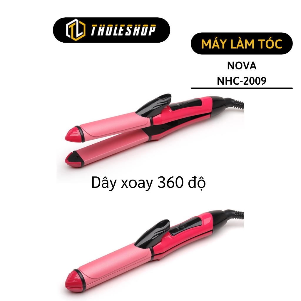 Máy làm tóc 2in1 - Máy uốn duỗi tóc Nova hiện nhiệ độ cao cấp làm xoăn tóc tại nhà 2382