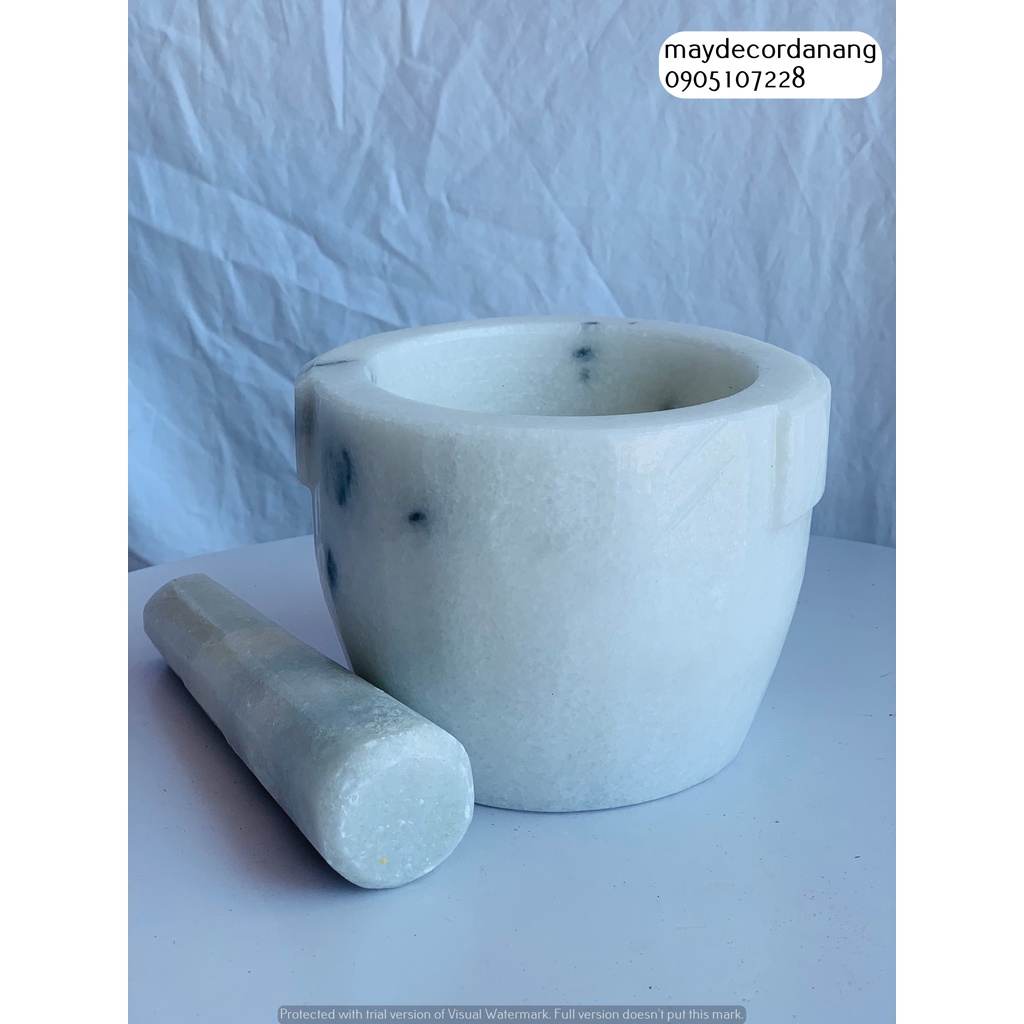 Cối Đá Tự Nhiên Nguyên Khối Dùng Giã Hành Tỏi, Giã Cua, Quết Chả Tiện Lợi Cho Người Dùng, KT 10cm, 12cm, 14cm, 16cm