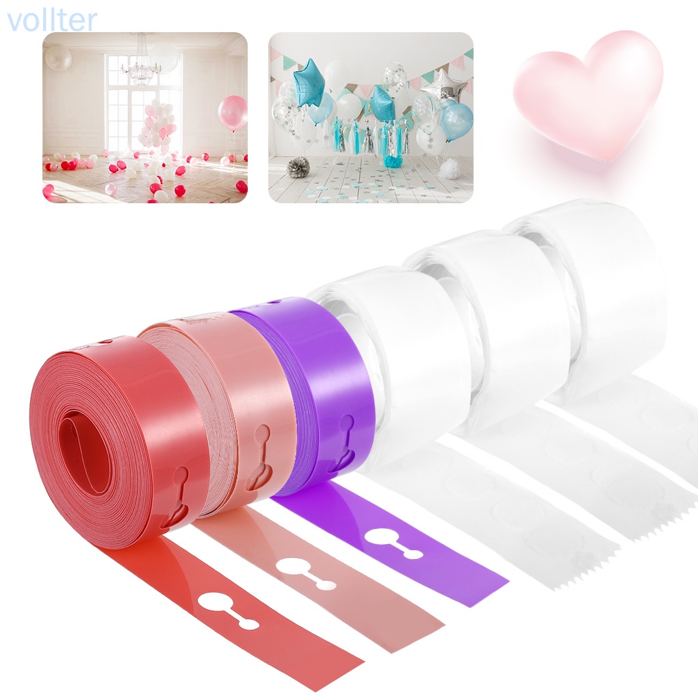 Cuộn Băng Keo Dán Bong Bóng Hai Lỗ Bằng Nhựa Màu Đỏ Trang Trí Tiệc Diy