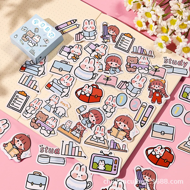 Hộp 50 Sticker rời, hộp nhỏ xinh xỉu - shopliam