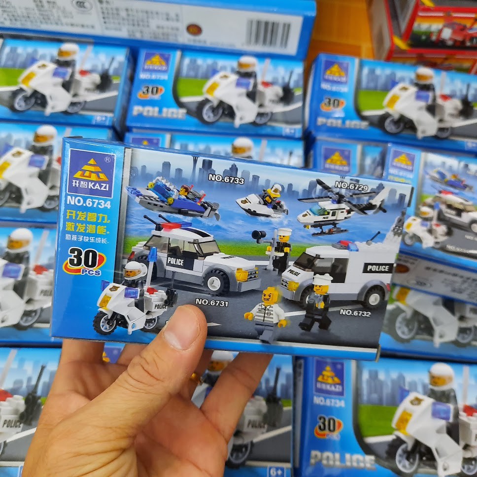 Lego xe mô tô cảnh sát đồ chơi trẻ em gồm 30pcs bằng nhựa cao cấp mã No.6734