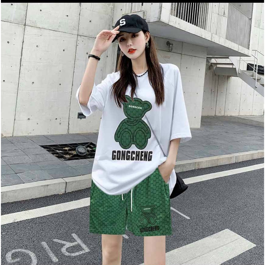 SET BỘ ĐỒ NAM NỮ HỌA TIẾT GẤU QUẦN SHORT CỰC DỄ THƯƠNG HOTTREND