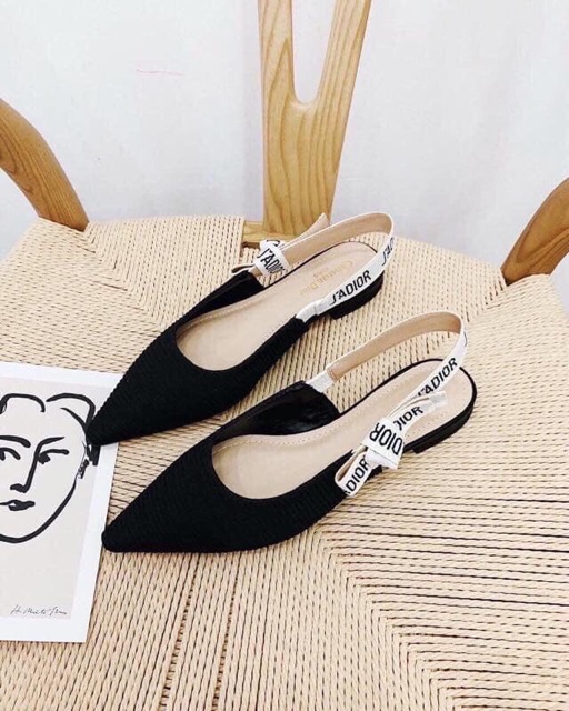 Giày búp bê mũi nhọn chất vải quai sau 1cm | BigBuy360 - bigbuy360.vn