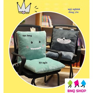 Đệm lót ghế văn phòng và tựa lưng họa tiết hoạt hình ngộ nghĩnh, đệm lót ghế văn phòng, ghế sofe, ghế mây - GD195-DLGheV