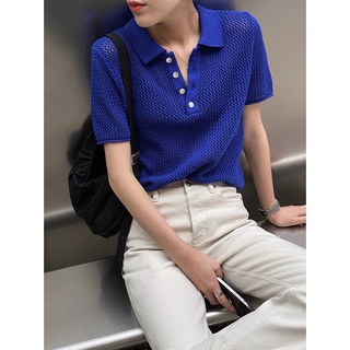 Áo polo len đục lỗ lưới có sẵn