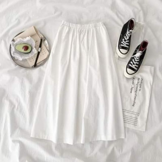 Hàng Sẵn_  Váy Midi dài lưng thun ulzzang | BigBuy360 - bigbuy360.vn