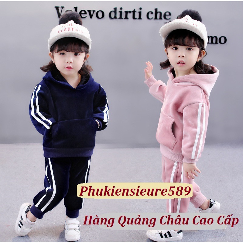 (Hàng Mới Về) Bộ Nhung Cao Cấp Dáng thể thao, Bộ Nhung Lót nỉ hàng đẹp ấm áp cho bé