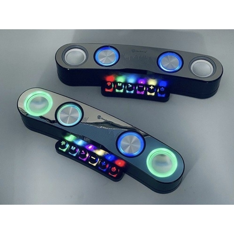 Loa Bluetooth NR-555  Âm Thanh Siêu Đỉnh Thiết Kế Đẹp Kết Hợp Đèn Led Theo Nhạc Bảo Hành 6 Tháng