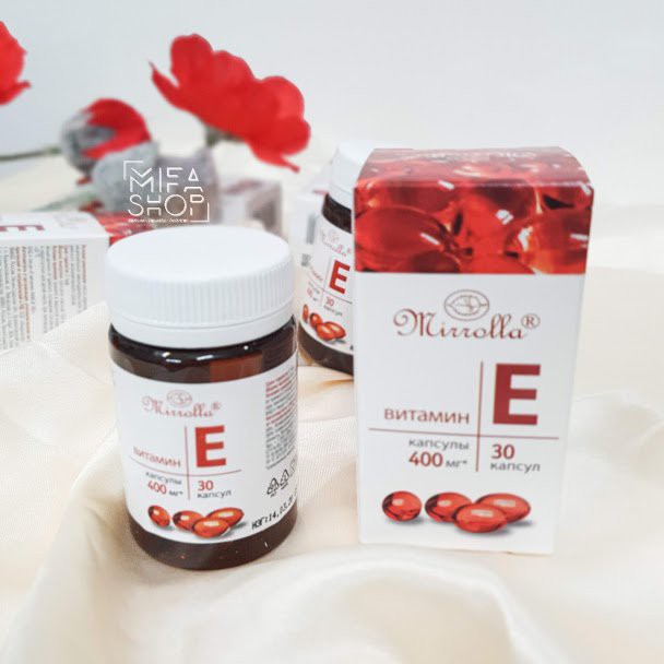 Vitamin E Đỏ MIRROLLA 400mg - Nga | Thế Giới Skin Care