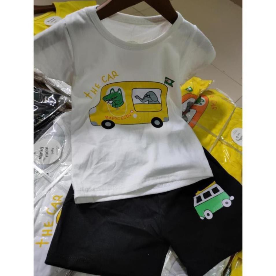 Bộ Cotton Hình Ô TÔ nghộ nghĩnh Cho Bé 🌈Quần Áo Hè Trẻ Em 🌈Bộ Hè Cho Bé Trai ⛱️HUONG_KIDS⛱️