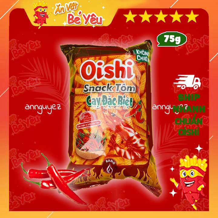 Bim bim snack Oishi tôm cay đặc biệt 75g siêu to khổng lồ