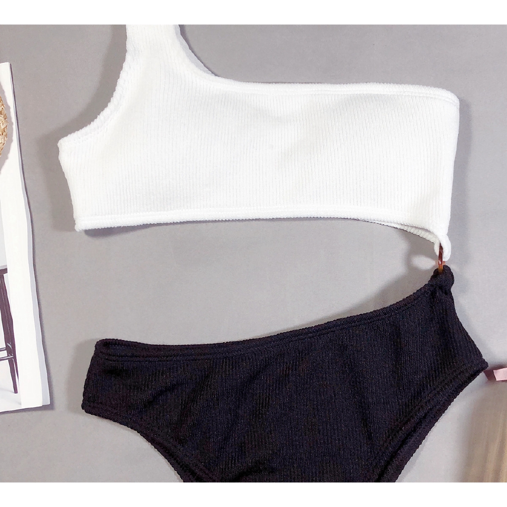 Set Bikini Trắng Đen Thiết Kế Thời Trang Đơn Giản Dành Cho Nữ | BigBuy360 - bigbuy360.vn