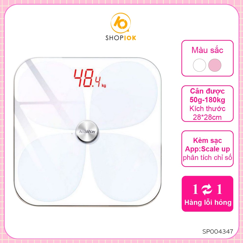 Cân điện tử sức khỏe, cân phân tích chỉ số mỡ, cơ có App tiếng việt SHOP10K - SP004347