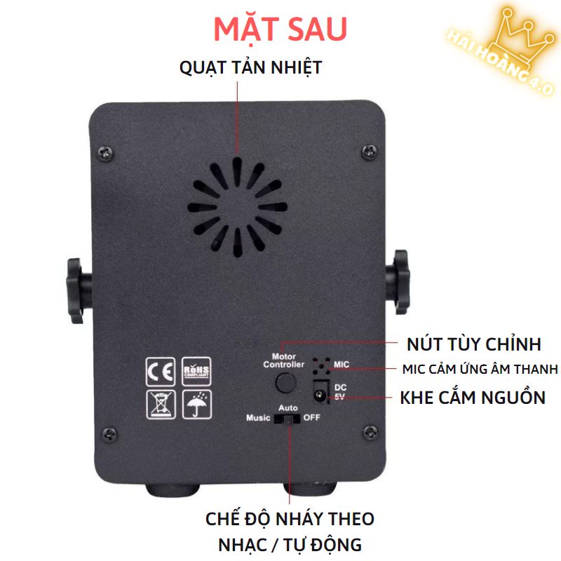 Đèn Laser Phòng Bay, Đèn Bay Phòng Theo Nhạc Có Hình 2 Trong 1 Tích Hợp Đèn Led 7 Màu Dùng Cho Phòng Karaoke Sân Khấu