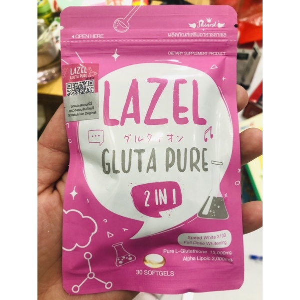 Viên trắng da Lazel Gluta Pure 2in1 Thái Lan