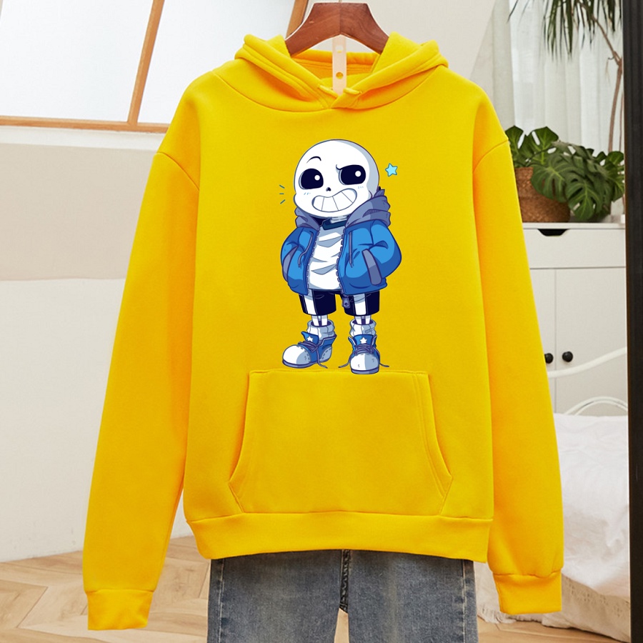 Áo hoodie Sans chất nỉ bông màu vàng cực chất cho bé trai bé gái