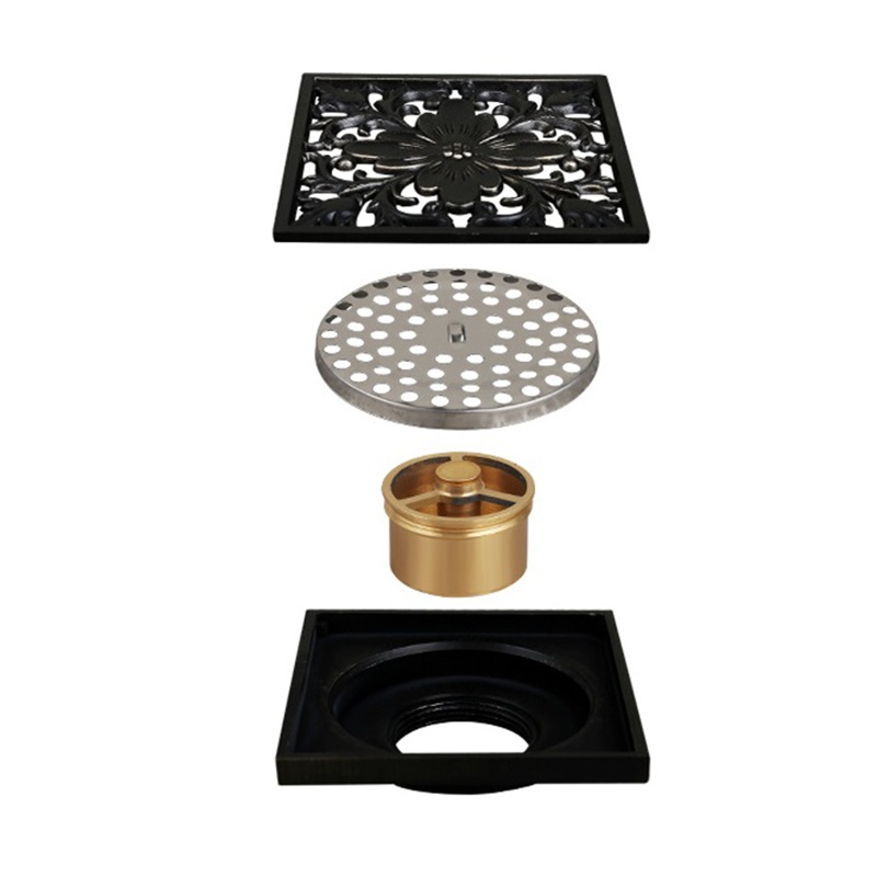 Nắp Đậy Cống Thoát Nước Sàn Nhà Tắm / Nhà Bếp Hình Vuông Vô Hình Chống Nghẹt Tóc