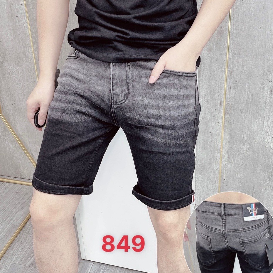 QUẦN BÒ JEAN NAM LỬNG ĐEN XANH THÊU LOGO ĐẸP,CHẤT BÒ CO GIÃN GIÁ TỐT KAYSTORE