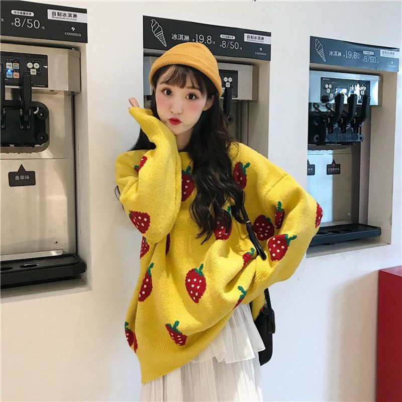 Áo len Hàn Hoạ tiết chốt trên livestream | BigBuy360 - bigbuy360.vn