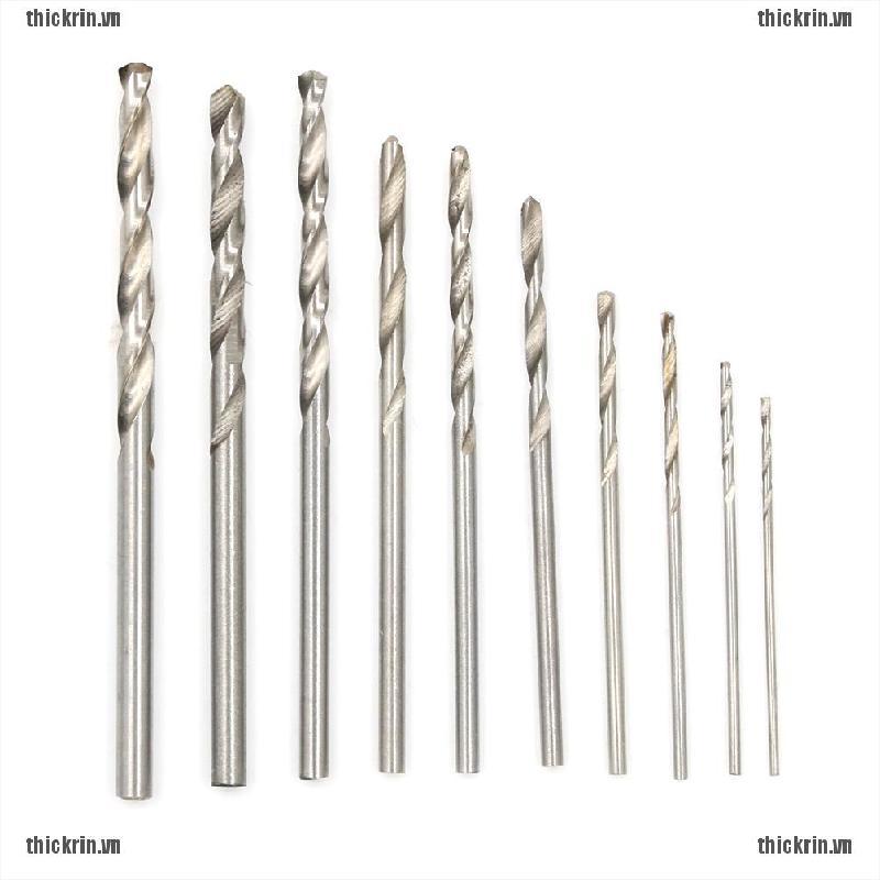 <Hot~new>10Pcs Titanium Coated Drill Bits High Speed Steel Drill Bits Power Tools 0.8-3mm