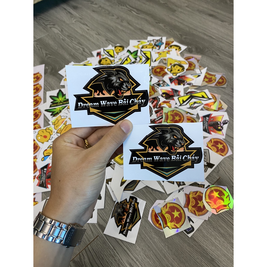 Tem Sticker DR W BÃI CHÁY - 3Lớp cao cấp chống bong phai màu ! ( giá 1c )