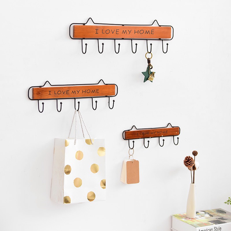 Móc treo đồ móc treo chìa khóa I love my home xinh xắn