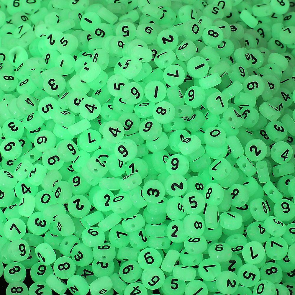 LEILY Set 100 Hạt Cườm Tròn Dạ Quang Làm Trang Sức Thủ Công