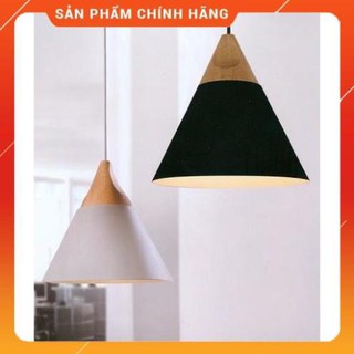 ĐÈN THẢ NÓN CHAO NHÔM ĐUI GỖ