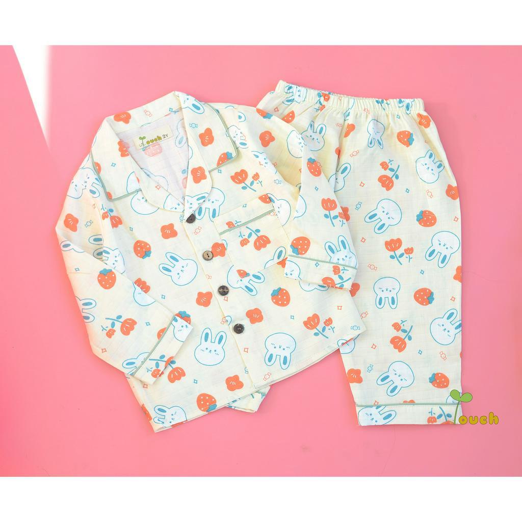 SALE Pyjama bé gái thỏ dâu chất xô cotton mềm mát Touch