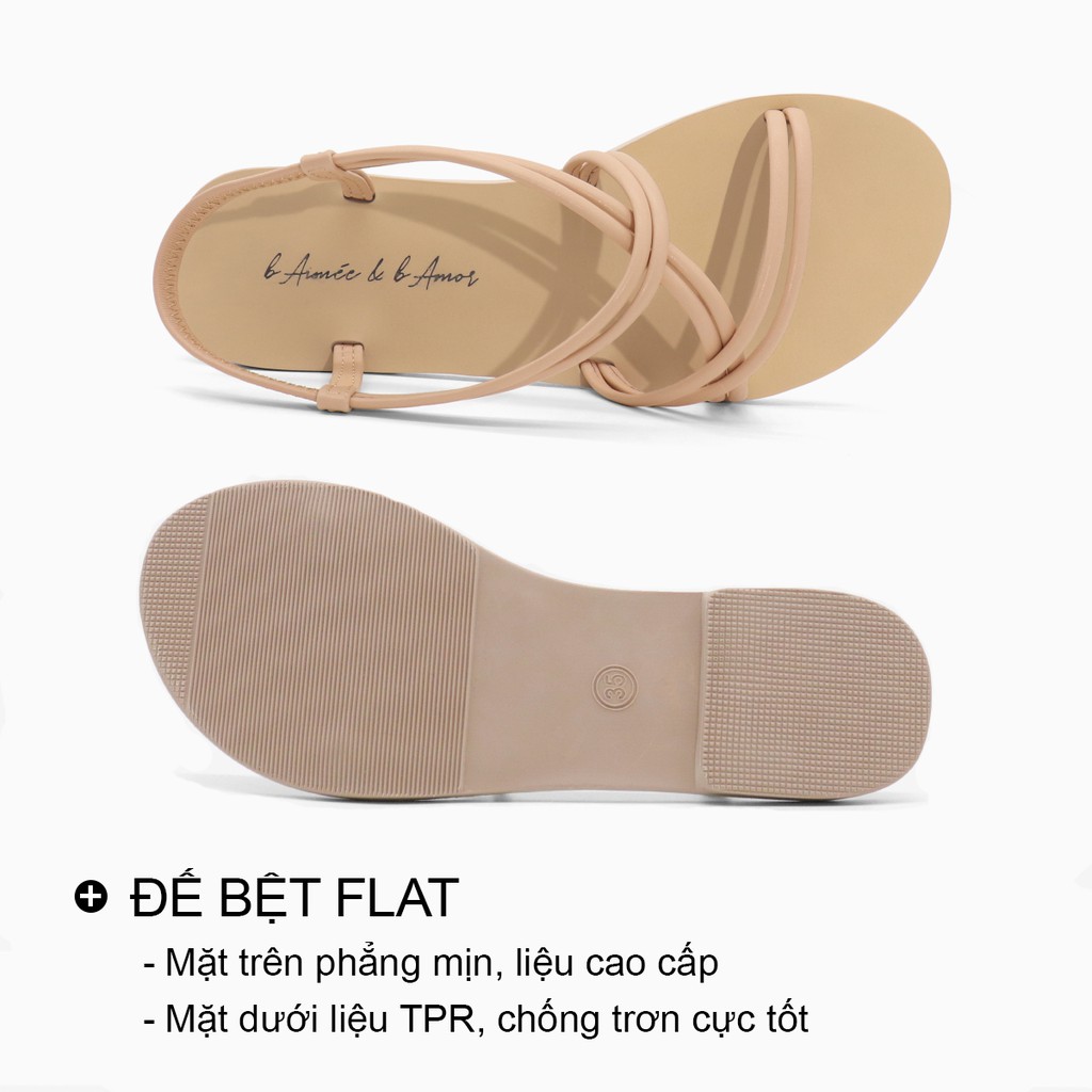 Dép sandal nữ đẹp thời trang đi biển quai dây mảnh đế bệt cao cấp chính hãng bAimée &amp; bAmor - MS1654