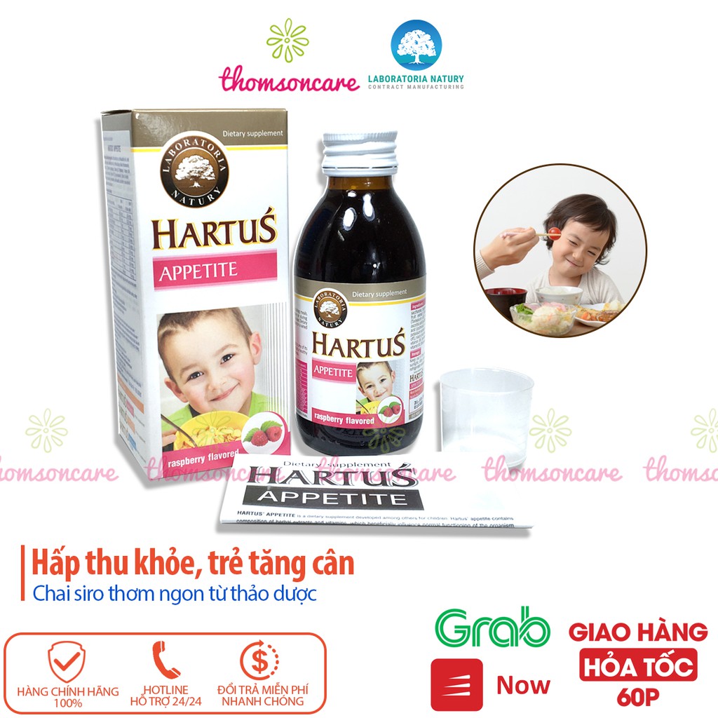 Siro ăn ngon cho bé Hartus Appetite - cho trẻ từ 6 tháng, 1, 2 tuổi giúp  hết biếng ăn, ăn nhanh hơn